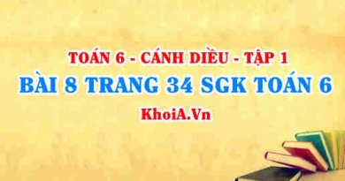 Bài 8 trang 34 SGK Toán 6 tập 1 Cánh Diều